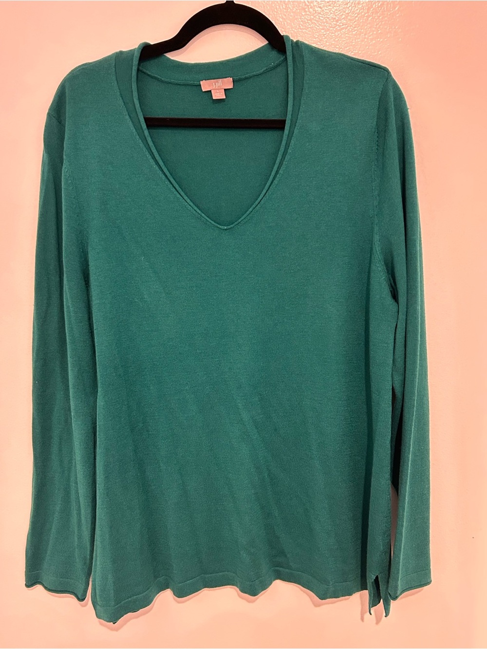 Jjill V-Neck Long Sleeve Top - Emerald Green